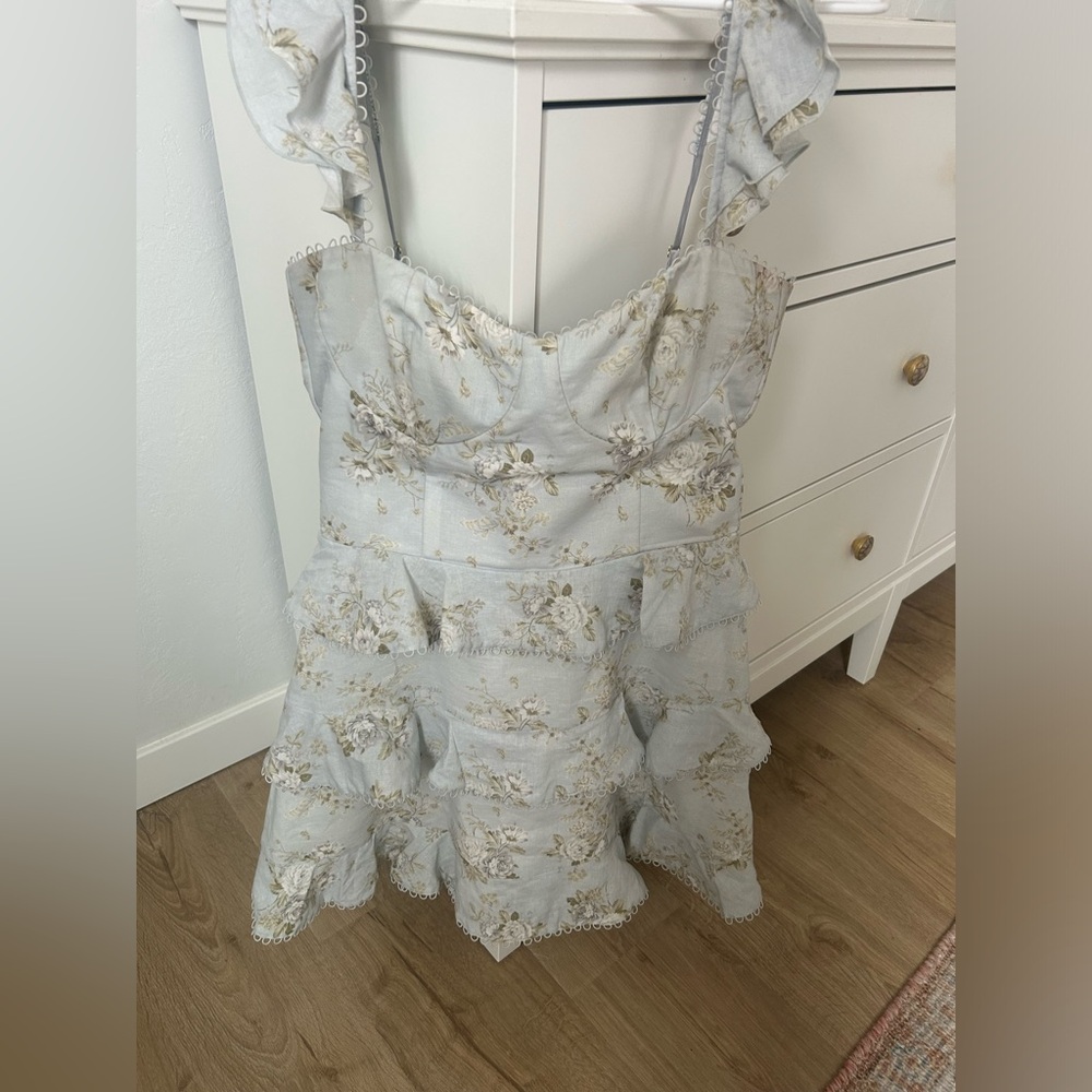 Anthropologie V. Chapman Avignon Ruffled Corset Mini Dress